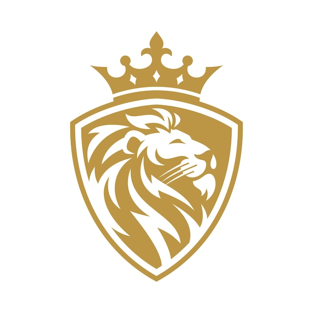 Lion shield logo ontwerp sjabloon Lion head logo Element voor de merkidentiteit Vector illustratie