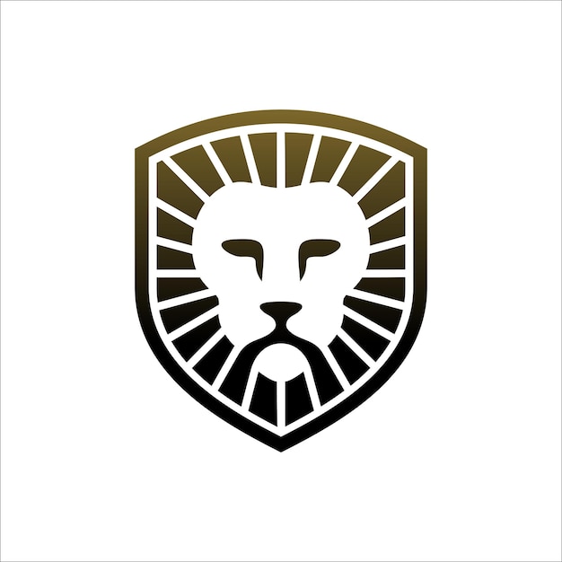 Шаблон логотипа lion shield бесплатные векторы