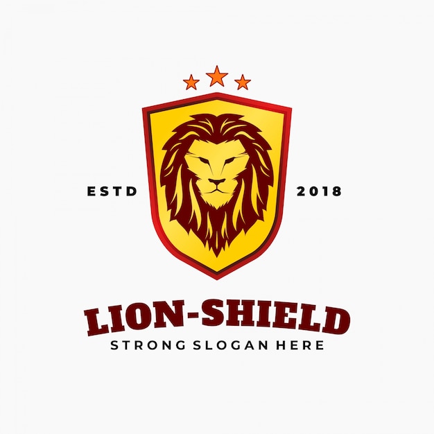 Lion shield logo template