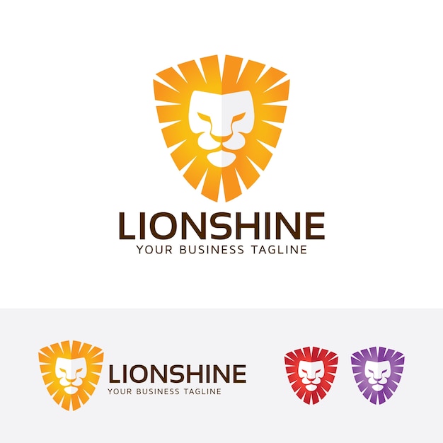 Lion shine vector logo template