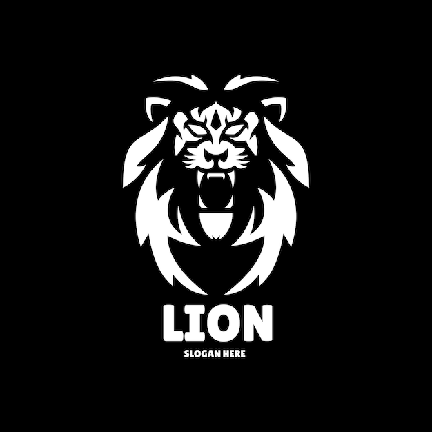 lion silhouette logo design illustration