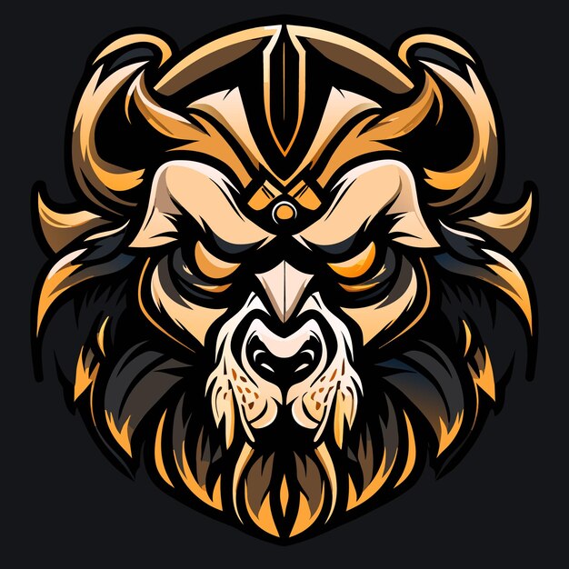 Premium vector lion skull iconography