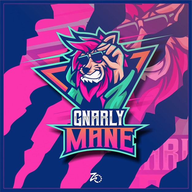 Logo lion smile gaming esport