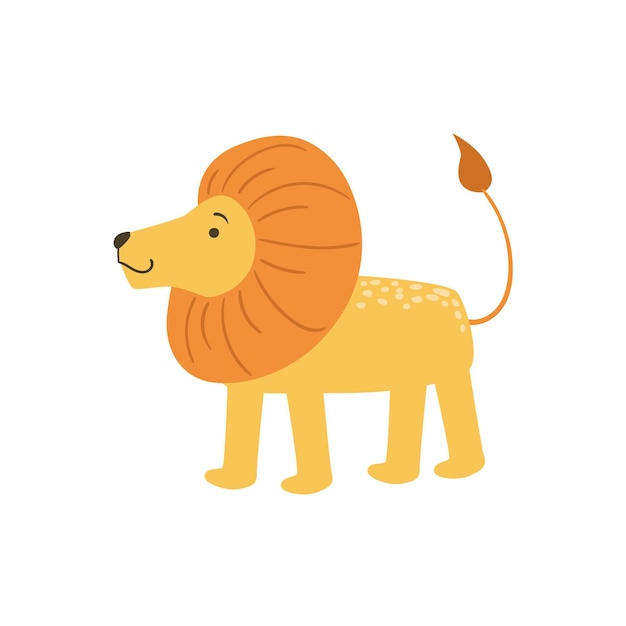 Lion stylized childish drawing