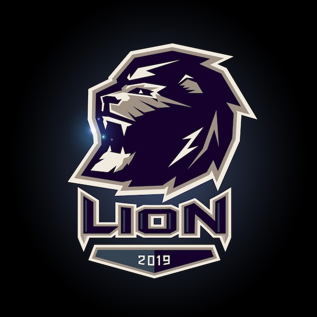 ベクトル ライオンのシンボルesportsロゴデザイン