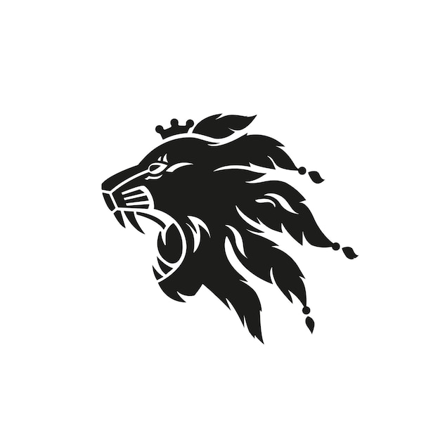 Vector lion tattoo icon