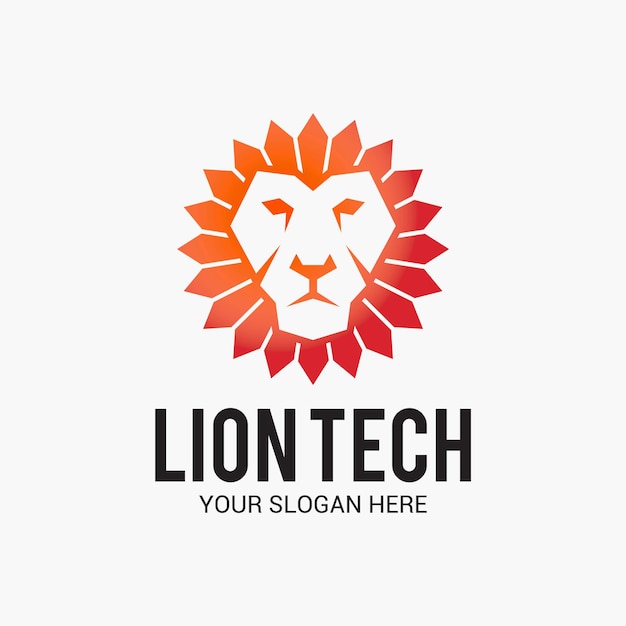 Vector lion tech logo