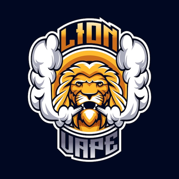 Lion vape mascot logo good use for symbol identity emblem badge and more