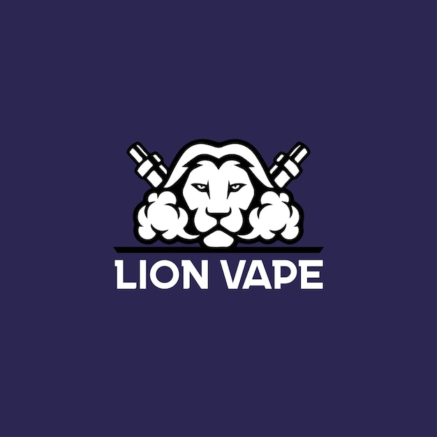 벡터 라이온 vape 매장 로고 디자인