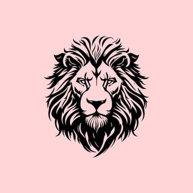 Lion vector art illustration Lion silhouette isolated object Black Lion head Symbol