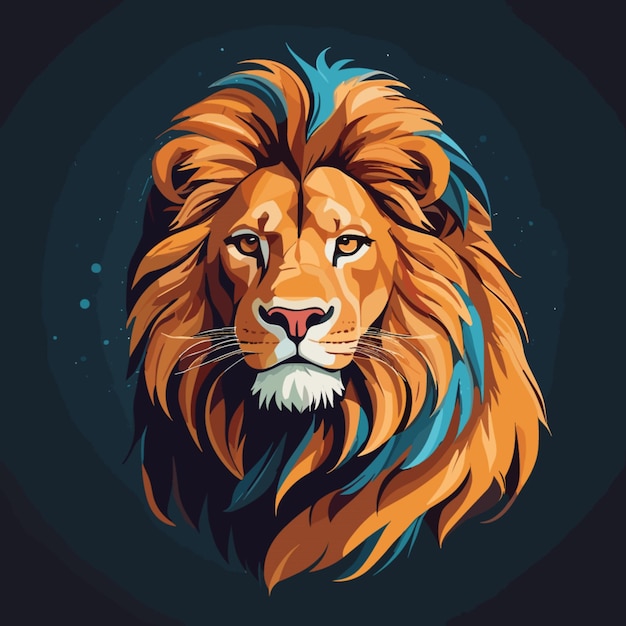 lion vector design flat detailed