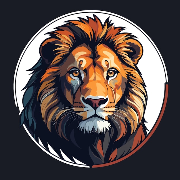 ライオンのベクトルデザイン フラット 詳細
