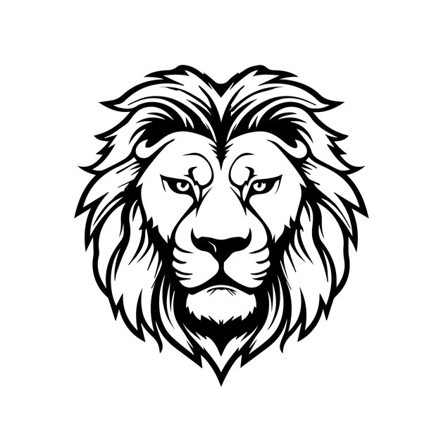 Vector lion vector zwart-wit snijdend drukken