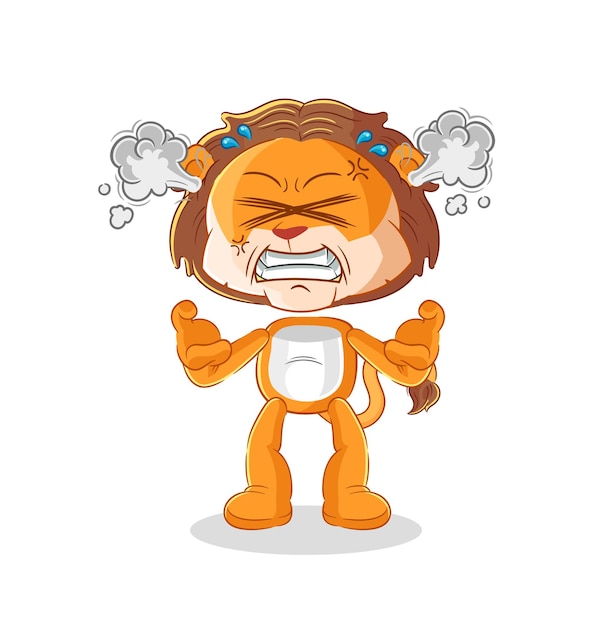 Vector lion very angry mascot cartoon vector