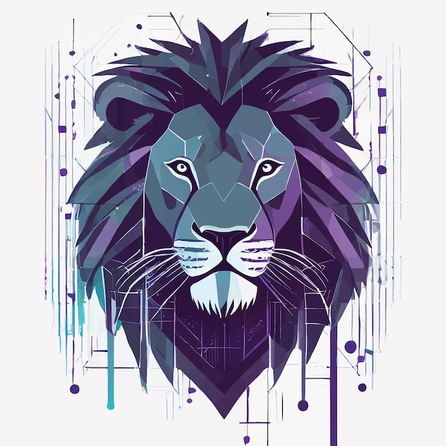 Vector lion on a white background