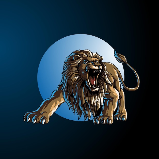 Vector lion wild animal  illustration