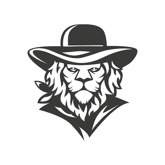 Lion wild west logo vector