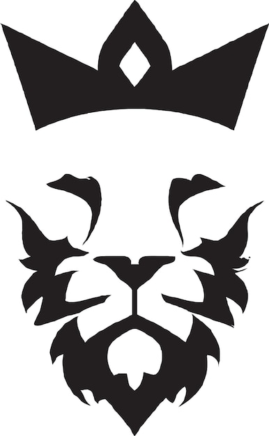 Vector lion with crown and ruby gem vector icon illustration