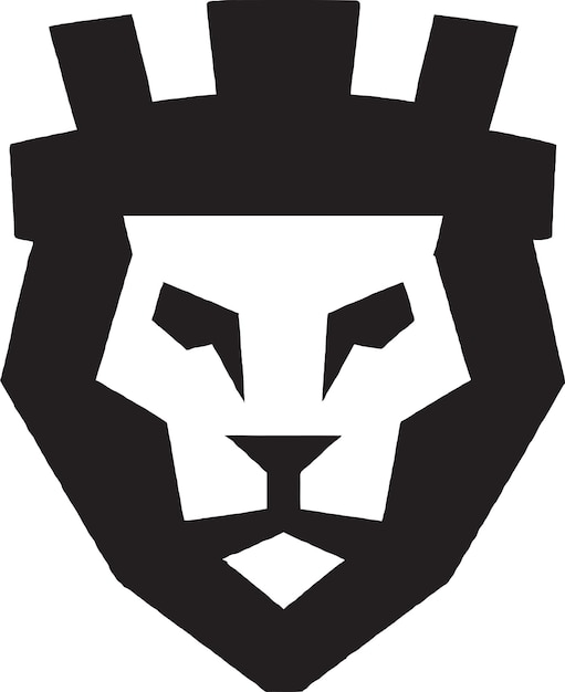 Vector lion with shield and mace vector icon set