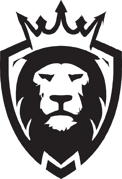 Lion with Warhammer and Shield Vector Icon Design