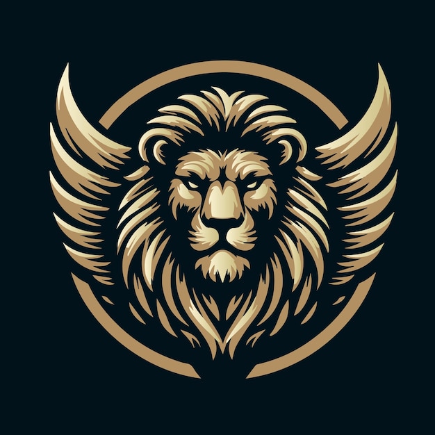 Vector lion with wings