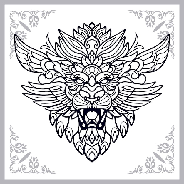 Lion zentangle arts isolated on white background