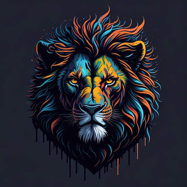 Vector lion039s mane vibrant vector art for wall hangings