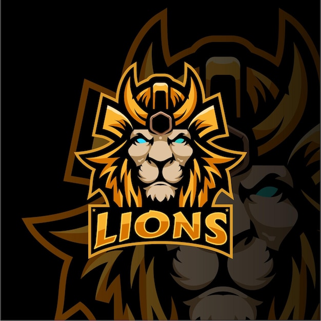 Liones dierlijke mascotte Logo Esport Logo Team stock afbeeldingen