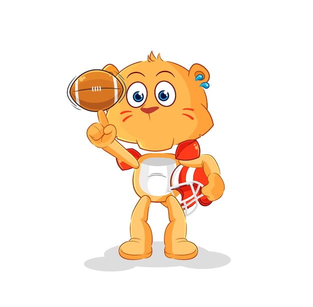 Lioness playing rugby character cartoon mascot vector
