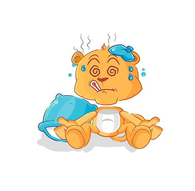 Lioness sick vector cartoon character