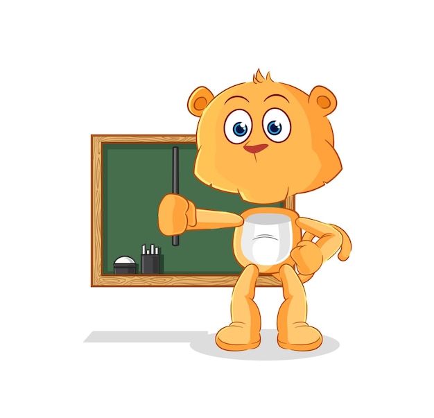 Lioness teacher vector cartoon character