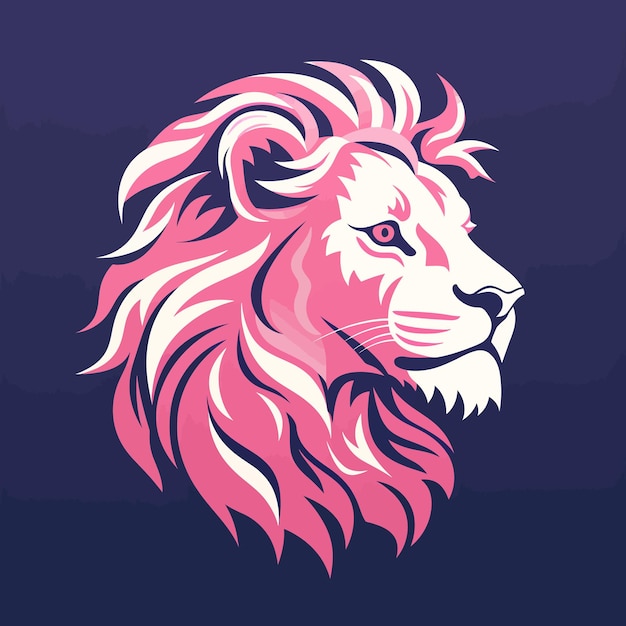 Lions Head on Purple Background