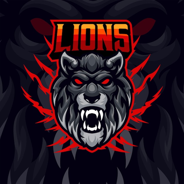 Lions masscot logo esport illustratie premium vector