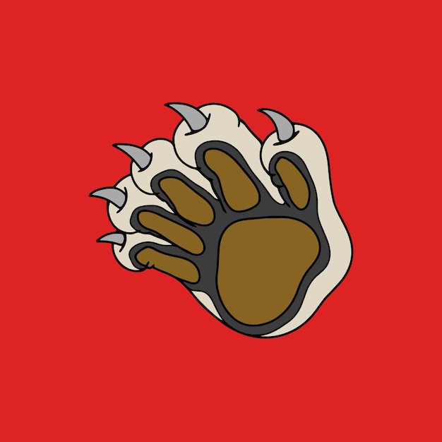 Vector lions paw illustration logo
