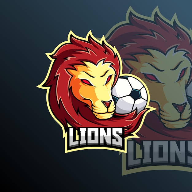 Vector lions voetbalteam logo badge.