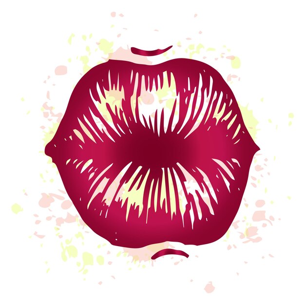 Lip hand drawn illustration vector image