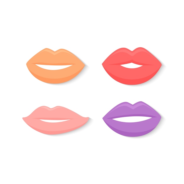 Lip icon vector design set