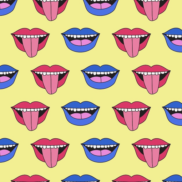 lip mond pop-art patroon ontwerp