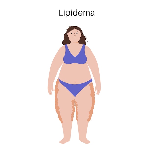 Vettore zone adipose di lipedema