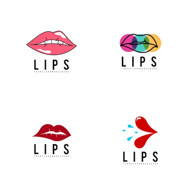 Lippen logo set vector