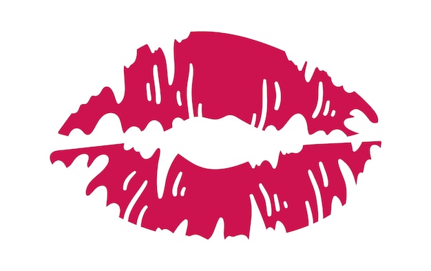 Vector lippenstift kiss print