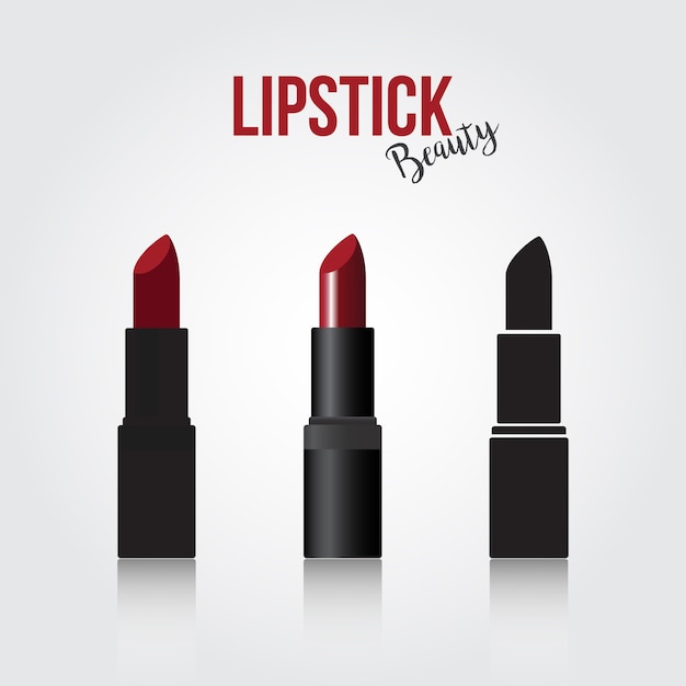 Vector lippenstift silhouet ingesteld