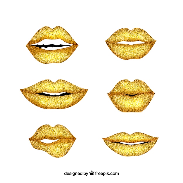 Lippenverzameling in gouden kleur