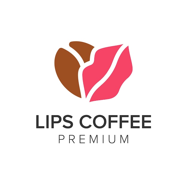 Lips coffee logo icon vector template