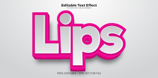 Lips editable text effect in modern trend style