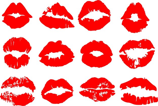 Vector lips grunge graphic vector pack