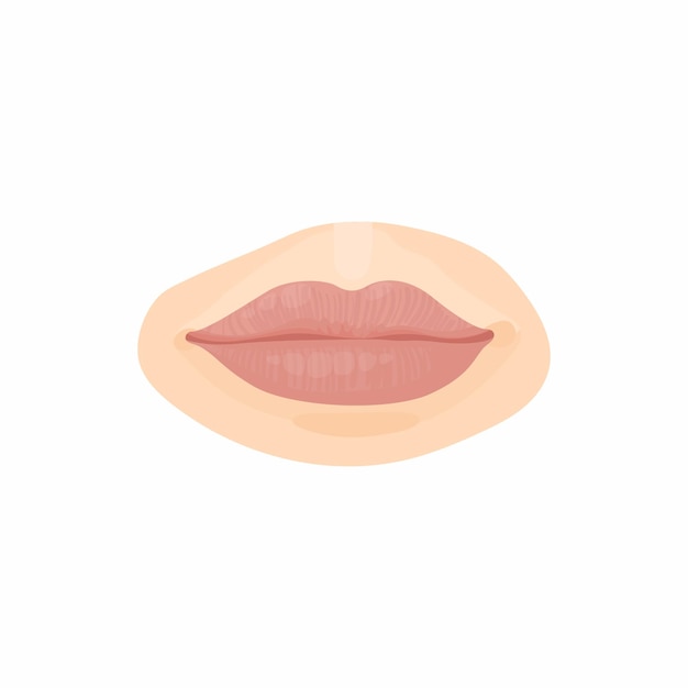 Vector lips icon in cartoon style on a white background