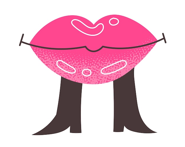 Vector lips icon characte face vector illustration