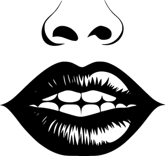 Lips Minimalist en Flat Logo Vector illustratie