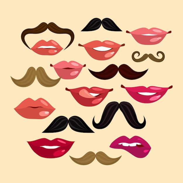 Lips and mustaches